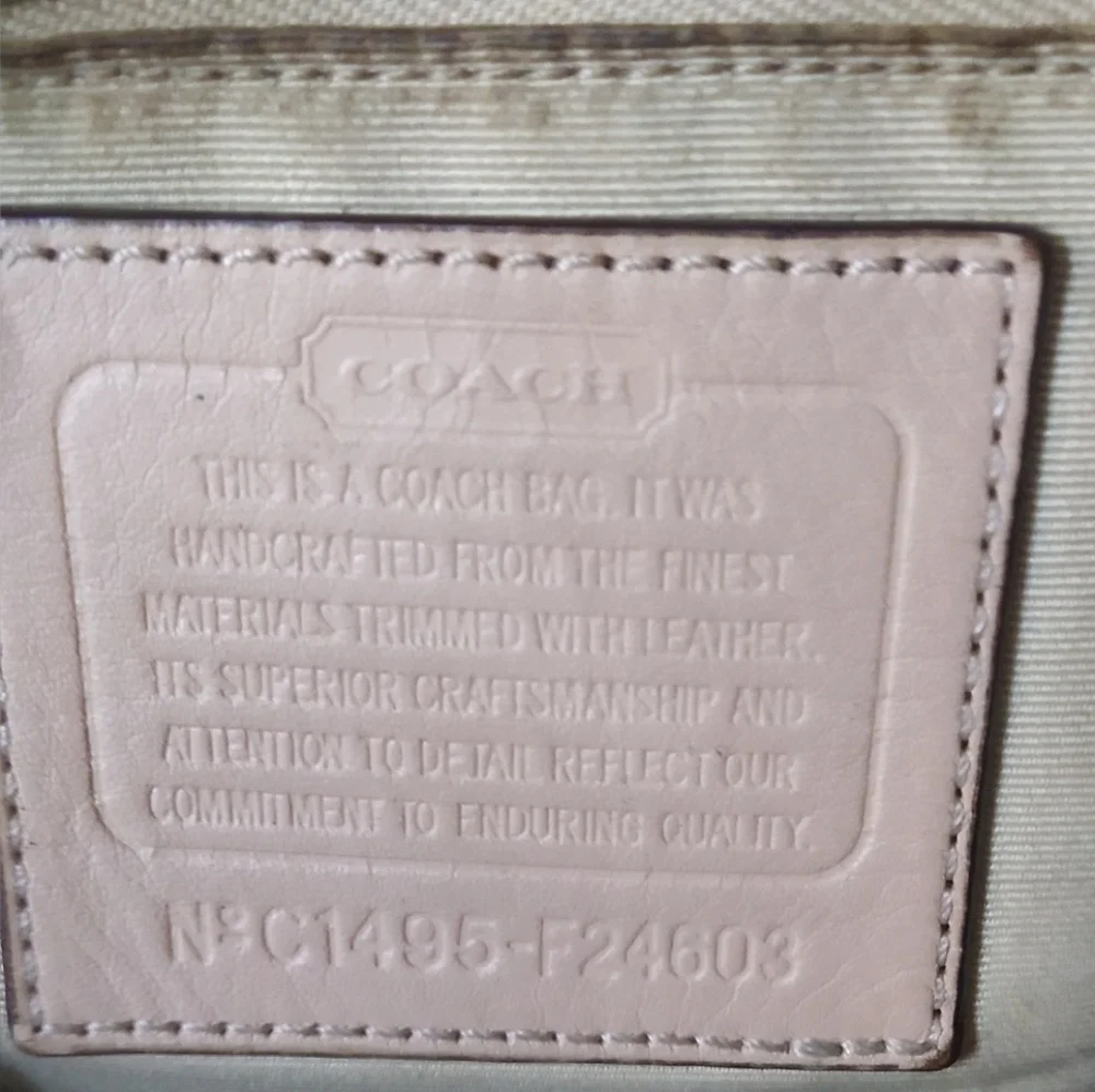 Coach New York Peyton Double Zip Carryall Khaki/Brown #C1495-F24603 pre-owned - Picture 12 of 14